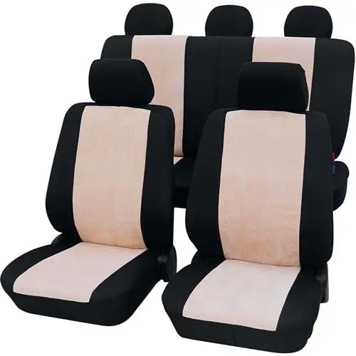 Produktbild: PETEX Auto Sitzbezüge Universal Komplett Set 11-teilig - Madagaskar beige, Eco Class mit SAB 1 Vario
