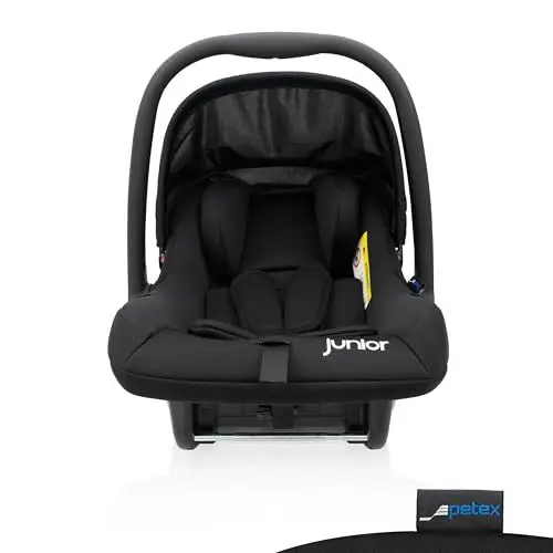 Produktbild: PETEX Babyschale fürs Auto - Bambini i-Size Norm nach ECE R129 für Kinder von ca. 40-87 cm, Schaukelfunktion, Autositz in schwarz, 1 Stück