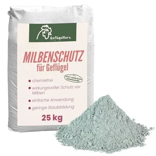 Produktbild: Petigi GeflügelHerz 100% natürlicher Milbenschutz 25kg Staubbad für Hühner Pulver gegen Milben Sandbad Trockenbad Milben-Puder Milbenmittel