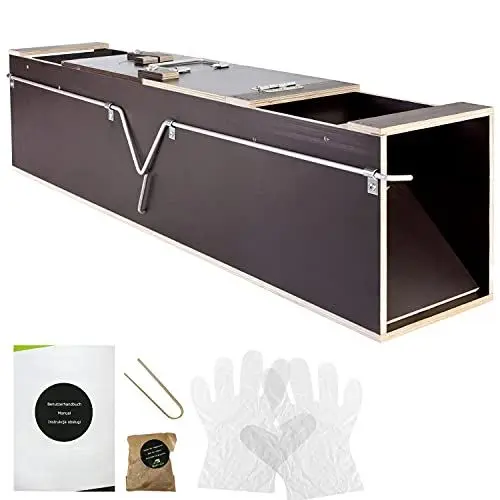 Produktbild: Petigi Marder Lebendfalle Holz Falle für Ratten Mäuse Marderfalle Garten Abwehr lebend Umsiedeln Lebendfallen Tier Waschbär Fuchs Auswahl Rattenfalle, Auswahl:Modell 03 (99 x 19 x 24 cm)