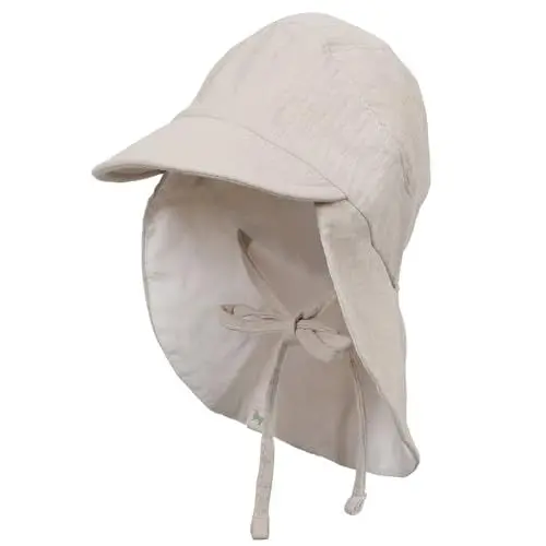 Produktbild: Petinard Label Musselin Sonnenhut mit Nacken- und Ohrenschutz UV-Schutz (UPF 50+) für Babys und Kinder - Unisex