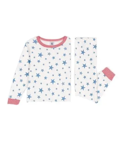Produktbild: Petit Bateau Jungen A0CUH Schlafstrampler, Weiß/Blau, 8 Jahre