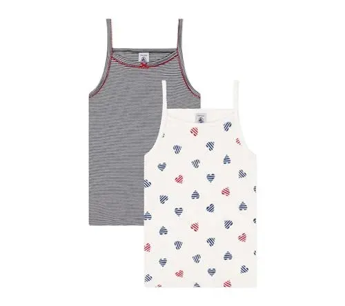 Produktbild: Petit Bateau Mädchen A0D40 Hosenträgerhemden, Variante 1, 3 Jahre (2er Pack)