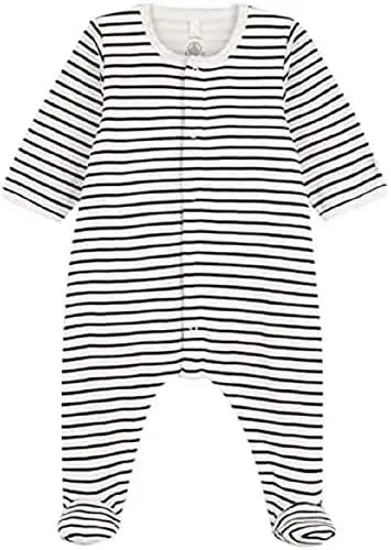 Produktbild: Petit Bateau Unisex Baby Body, Weiss Marshmallow / Blau Smoking, 0-3 Monate