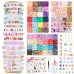Produktbild: Petiyark Perlen für Armbänder 48 Farbe, Set mit 10600 Stück, 6mm Armbänder Selber Machen, Wasserfest und Nicht Leicht zu Verblassen, für Halsketten, Handyketten, Schlüsselanhänger, Ringe und mehr