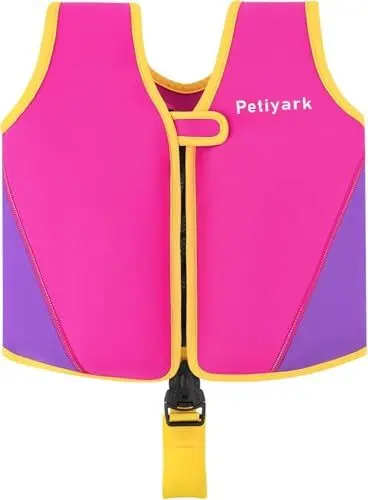 Produktbild: Petiyark Schwimmweste Kinder 3-6 Jahre, Kinder Schwimmweste 18-30kg, Ideale Schwimmhilfe Neopren mit Einstellbare Sicherheits Straps für Jungen und Mädchen-M