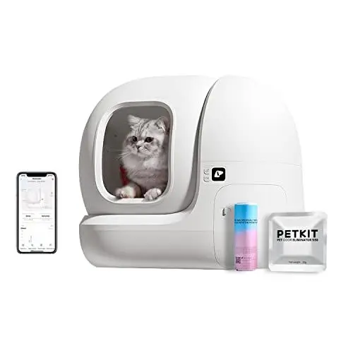 Produktbild: PETKIT Pura Max Selbstreinigende Katzentoilette, 76L Katzenklo Selbstreinigend,xSecure/Geurverwijdering/App-Steuerung, für Mehrere Katzen（Kein Deodorant-Spray und Katzenklo Matte, mit N50）