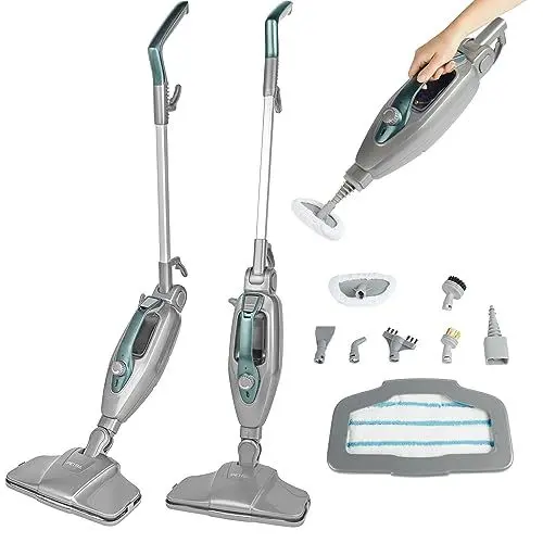 Produktbild: Petra Dampfreiniger Boden & Hand 1300W, 14-in-1 Dampfreiniger für Alles, Dampfsauger mit 350ml Tank für Teppiche/Polster/Sanitär, Handgerät mit Zubehör, Chemiefreie Reinigung