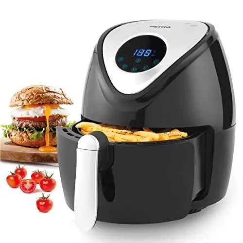 Produktbild: Petra PT4221VDEEU7 Heißluftfritteuse - Digitale Familiengröße Luftfritteuse, max. Temperatur 200 °C, 4.5L XXL Antihaft Kochkorb, 7 Kochfunktionen, 30-Minuten-Timer, Ölfreies Kochen Bratwurst, 1300W
