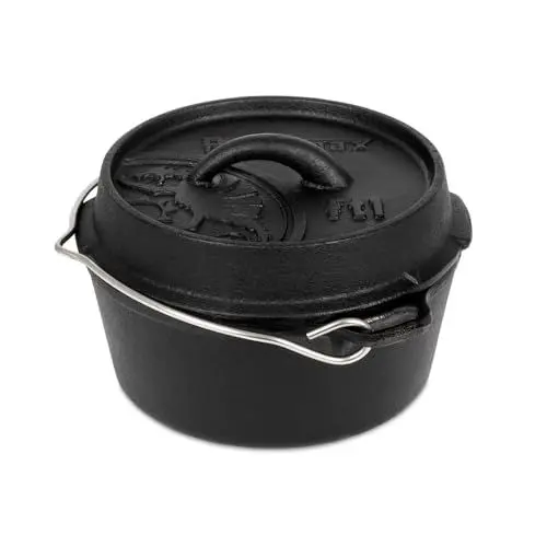 Produktbild: Petromax Feuertopf ft1 - Dutch Oven mit planem Boden für alle Herdarten, Gasgrill, Backofen, Gaskocher und offenes Feuer - sofort einsatzbereit ohne Einbrennen - Kochtopf mit Deckel - 0,93 Liter