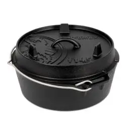 Produktbild: Petromax Feuertopf ft4,5 - Dutch Oven mit planem Boden für alle Herdarten, Gasgrill, Backofen, Gaskocher und offenes Feuer - sofort einsatzbereit ohne Einbrennen - Kochtopf mit Deckel - 3,5 Liter
