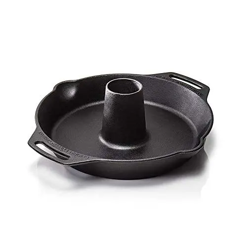 Produktbild: Petromax Geflügelbräter aus Gusseisen, 2 in 1, Vertiefung in der Mitte, vorbehandelt für sofortigen Einsatz, Durchmesser 25 cm x 10 cm