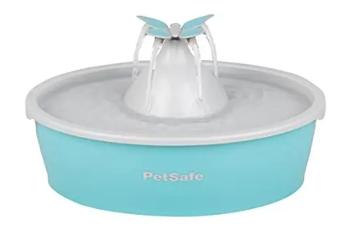 Produktbild: PetSafe Drinkwell Butterfly Trinkbrunnen für Katzen und kleine Hunde, BPA-freier Kunststoff, 1,5 Liter Wasserkapazität, Blau