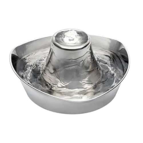 Produktbild: PetSafe Edelstahl-Trinkbrunnen Seaside, Sauberes Trinkwasser für Katzen und Hunde, Leiser Betrieb, 1,8 L Wasserkapazität