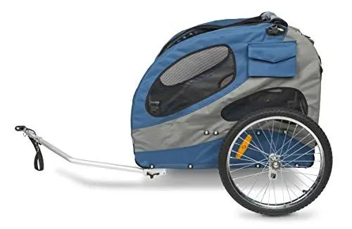 Produktbild: PetSafe Happy Ride Aluminium-Fahrradanhänger für Hunde, Mit Netzfenster und Reflektoren, Größe L, Für Hunde bis zu 13,6 kg