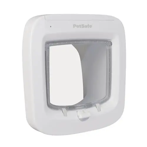 Produktbild: PetSafe Mikrochip Katzenklappe, Selektiver Zugang für Ihre Katze, hält fremde Tiere draußen, Katzen bis 7 kg, Weiß, 1 Stück (1er Pack)