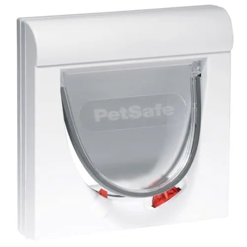 Produktbild: PetSafe Staywell Klassische Magnetische Katzenklappe, Magnet-Schlüssel gibt nur Ihrer Katze Zugang - hält fremde Tiere draußen, mit 4 Verschlussoptionen, für Katzen bis zu 7 kg, Weiß