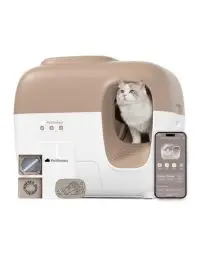 Produktbild: PetSnowy Snow+ Katzenklo Selbstreinigend Katzentoilette mit TiO2 Geruch an der Quelle stoppen/App-Steuerung/7 Schutzschichten/Mehrere Katzen Erkennung, Max Kapazität von 83L für die Katzen 1,5-9 kg