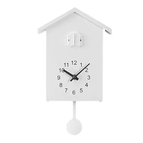 Produktbild: PETSTIBLE Einfache Kuckucksuhr, Pendeluhr, Wandkunst, Wanduhr, Zuhause, Schlafzimmer, Büro, Wohnzimmer, Dekoration, Uhr, kreativ (weiß)