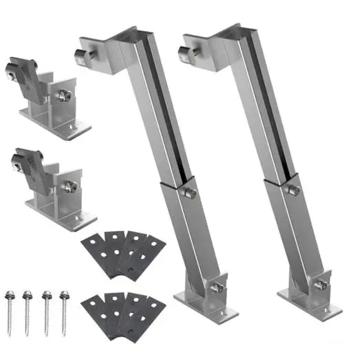 Produktbild: PETSTIBLE Solarmodul-Halterung, 36 cm, Aluminiumlegierung, AL6005-T5, Solarmodul, neigbare Halterung ist geeignet für Balkon, Kraftwerk, Flachdach, Wand, Wohnmobil, Boot