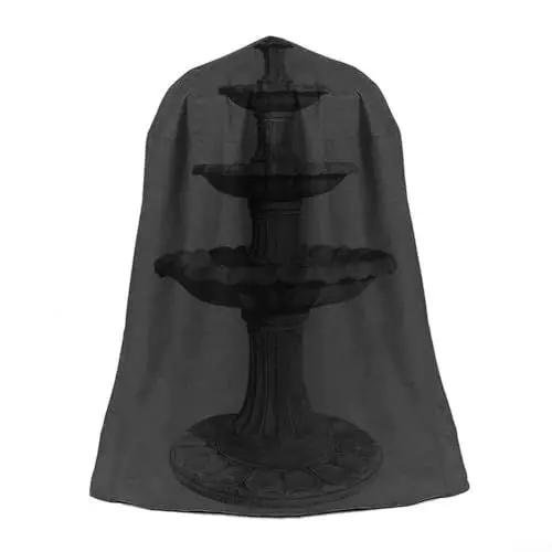Produktbild: PETSTIBLE Wasserdichte Abdeckung für Gartenbrunnen, Wasserspiel, Springbrunnen, Winterschutz, D36 x H42 Zoll, 210D winddichte Abdeckung