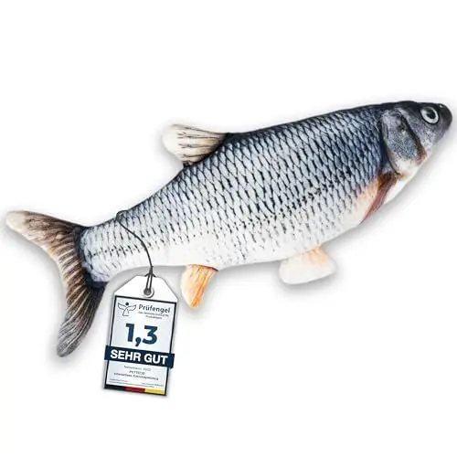 Produktbild: PetTec® Fisch-Katzenspielzeug, interaktiv, elektrisch, für Autonomie, beweglicher Fisch für Katzen mit Katzenminze