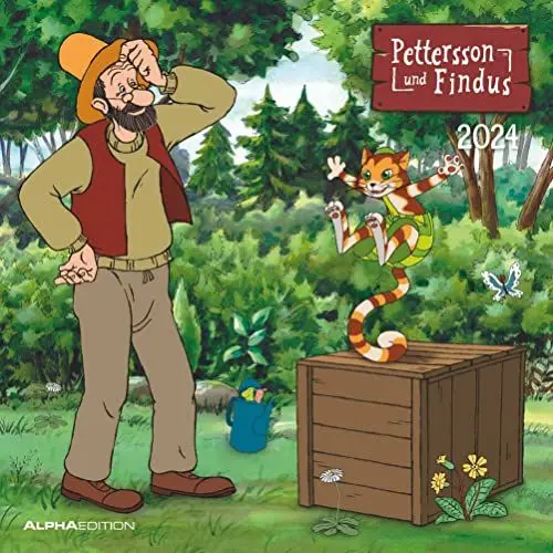Produktbild: Pettersson & Findus 2024 - Broschürenkalender 30x30 cm (30x60 geöffnet) - Kalender mit Platz für Notizen - mit herausnehmbarem Poster - Wandkalender