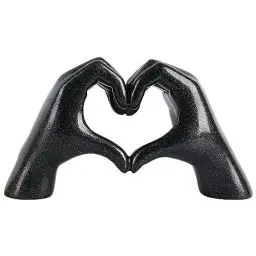 Produktbild: Pevfeciy Modern Deko Skulptur Hand Gesture Statue Schwarz Deko Statue,Abstract Kunst Heart Shape Finger Gesture Sculpture for Dekoration Wohnzimmer, Bar, Schlafzimmer,Couple Statue Geschenk