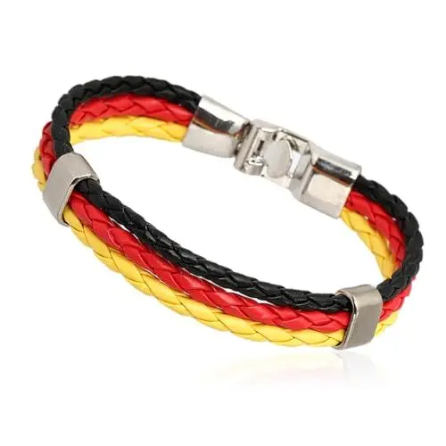 Produktbild: Peysaitr 1 Stück Lederarmband, Freund Freundin Paar Schmuck Schmuck,Handgefertigt Freundschaftsarmbänder, Länder Flagge Armreif, Leder Legierung, Freundschaft Unisex Armband