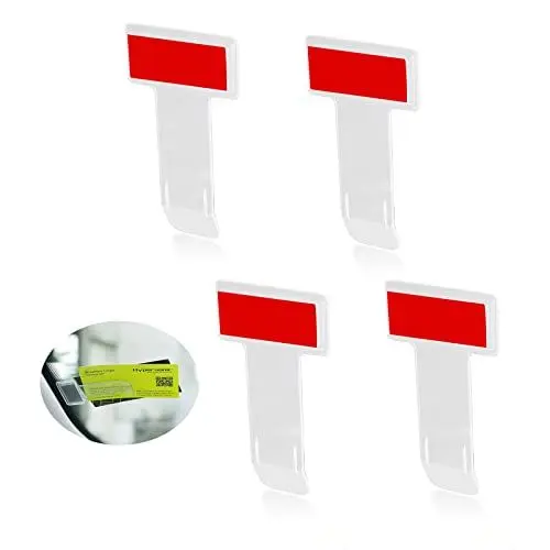 Produktbild: Peysaitr Auto Tickets Clips, 4 Stück Self-Adhesive Tickets Clips, Parkausweis-Halter, Windschutzscheibe Kartenhalter, Selbstklebende Ticket-Halter Parkauswei