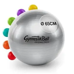 Produktbild: PEZZI - Gymnastikball Original Pezziball Standard 65cm Ø – Sitzball für Therapie, Sport & Büro - Universeller Trainingsball aus robustem PVC belastbar bis 400 kg – Silber