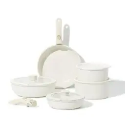 Produktbild: CAROTE Töpfe Pfannen 11-Teilig,Topfset Pfannenset mit abnehmbaren Griffen,Pfanne 20/26cm,Topf 18/20cm,Tiefe Bratpfanne 26cm,Antihaftversiegelung,Kochen stapelbar topf Induktion,Ofenfest
