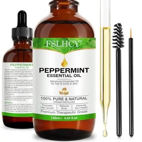 Produktbild: Pfefferminzöl Ätherisches Öl 120ml, 100% Reines Natürliches Minzöl, Peppermint oil für Haar, Diffusor, Massage, Körperpflege, Aromatherapie