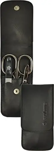 Produktbild: Pfeilr. Manicure-Etui 3-teilig Leder sw.