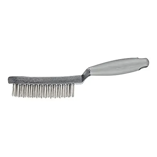 Produktbild: PFERD Handbürste HBUP | 3reihig Stahl-Draht-ø 0,40 | 43698007 – mit Kunststoffkörper und ergonomischem Griff
