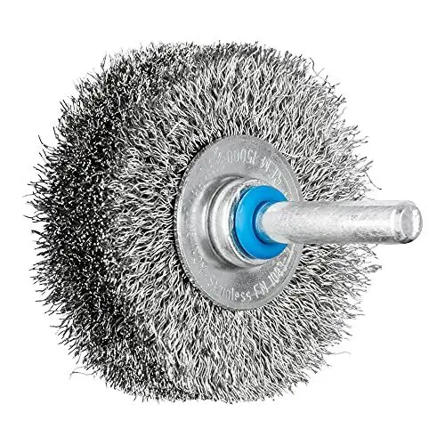 Produktbild: PFERD Rundbürste ungezopft RBU | Ø 50x15mm Schaft-ø 6mm Edelstahl-Draht-ø 0,20 | 43198002 – für Geradschleifer, Bohrmaschinen, Biegwellen