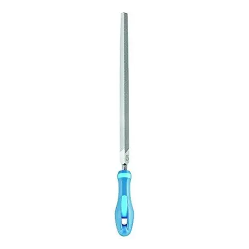 Produktbild: PFERD Werkstattfeile Dreikant, 150mm, dreieckige, spitz zulaufende Feile, Kreuzhieb H3 auf drei Seiten, inkl. Ergonomie-Feilenheft, 11211158 – für die Feinbearbeitung und zum Schlichten geeignet