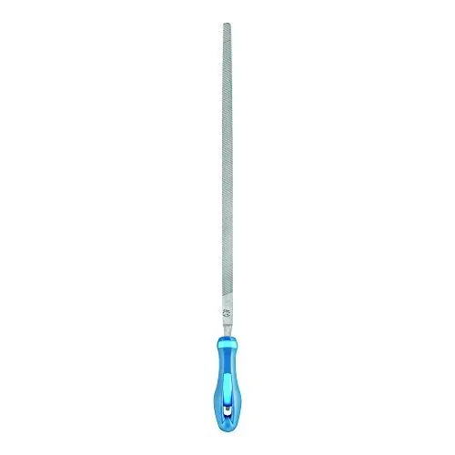 Produktbild: PFERD Werkstattfeile Vierkant, 200mm, quadratische, spitz zulaufende Feile, Kreuzhieb H1 auf vier Seiten, inkl. Ergonomie-Feilenheft, 11212206 – für die grobe Zerspanung und zum Schruppen geeignet