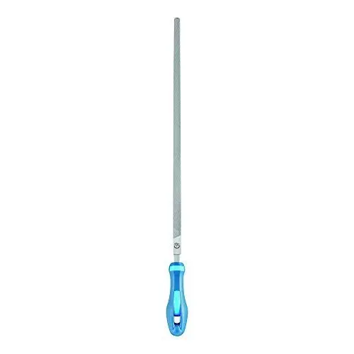 Produktbild: PFERD Werkstattfeile Vierkant, 200mm, quadratische, spitz zulaufende Feile, Kreuzhieb H2 auf vier Seiten, inkl. Ergonomie-Feilenheft, 11212207 – für universelle Schrupp- und Schlichtarbeiten geeignet