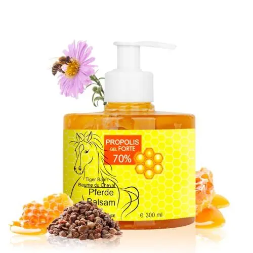 Produktbild: Pferdebalsam, Pferd, Hund, Katze, Propolis Gel, Propolis Tinktur, Salbe Muskle, Creme Für Irritierte, Gerötete Haut oder für Hautekzeme, Wundsalbe, Wund und Heilsalbe für Tiere 300 ml