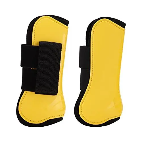 Produktbild: Pferdesehnenstiefel Set, 4 Stück PU Shell Beinstiefel Verstellbarer Beinschutz Protektor Pferdesehnenstiefel Reitausrüstung Zum Reiten Stoßdämpfender Springschutz(Vorderbein XL)Fell- & Hufpflege