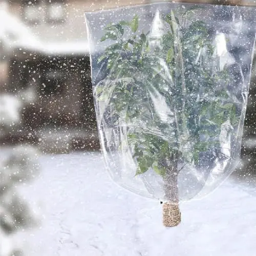 Produktbild: Pflanzen-Frostschutzabdeckung, transparente Frostschutz-Pflanzentasche, Pflanzenschutzabdeckung, Winterpflanzen-PE-Abdeckfolie (120 x 180 cm)