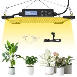 Produktbild: Pflanzenlampe LED Vollspektrum, 60W LED Grow Lampe Vollspektrum, 256 LEDs Hängend mit 4 Aufhängehaken wachstumslampe für pflanzenIndoor Zimmerpflanzen, Pflanzenlichter für Keimlinge, Gemüse und Blüten