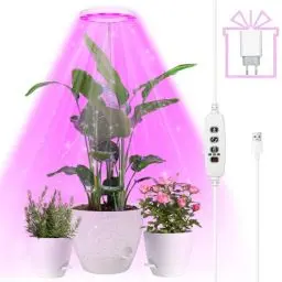 Produktbild: Pflanzenlampe LED, Vollspektrum Pflanzenlicht für Zimmerpflanzen,155cm Höhenverstellbares LED-Pflanzenwachstumslampe mit Zeitschaltuhr 3/9/12 Std für Große Pflanzen,3 Lichter Modi 10 Helligkeit,Weiß