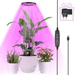 Produktbild: Pflanzenlampe LED, Vollspektrum Pflanzenlicht für Zimmerpflanzen, Höhenverstellbares LED- Pflanzenwachstumslampe mit Zeitschaltuhr 3/9/12 Std für Große Kleine Pflanzen,3 Lichter Modi und 10 Helligkeit