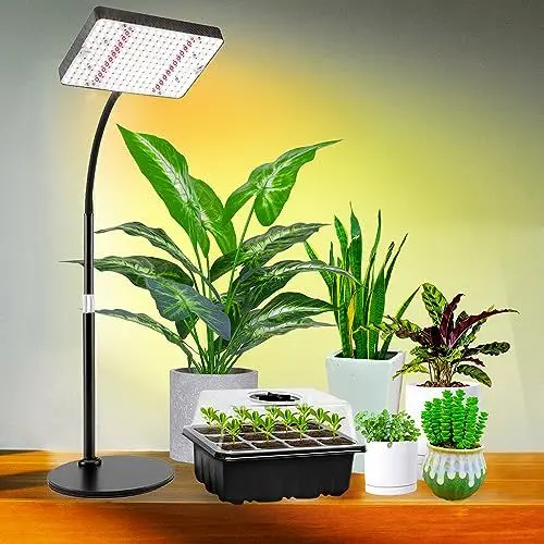 Produktbild: GroCruiser Eurostecker Pflanzenlampe Schreibtisch LED Vollspektrum, UV-IR Vollspektrum Pflanzenlicht für Zimmerpflanzen, Wachstumslampe für Pflanzen, Daisy Chain Funktion