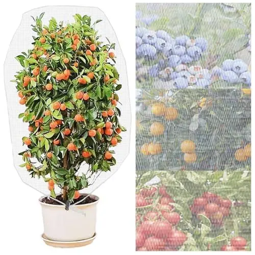Produktbild: Pflanzenschutznetz, 1,8x1,8 m Insektenschutznetz, Wiederverwendbar Netze für Beerensträucher, Mit Kordelzug Obstbaum Netz, Netz für Beerensträucher Geeignet für Gewächshaus Gartenbau Landwirtschaft
