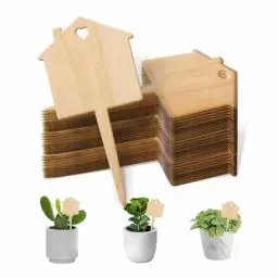 Produktbild: Pflanzenstecker, 50 Stück T-Form Pflanzenschilder Wetterfest Pflanzen Schilder Holz Kräuterschilder Blumenstecker Gemüsegarten Zubehör für Draussen Garten Saatgut Pflanzenmarker