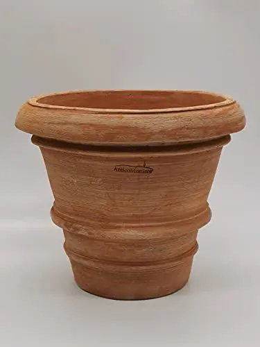 Produktbild: Pflanzgefäß Blumentopf Übertopf konisch rund Vaso Imprunetino Liscio Echtes Terrakotta -Handarbeit- ABSOLUT FROSTFEST (35cm)