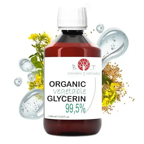 Produktbild: Pflanzliches Glycerin - Flüssiges Glycerin zur Seifenherstellung, Gesichts- und Körperfeuchtigkeitsspender, Reines 100% Natürliche Kosmetik Basis - 500 g